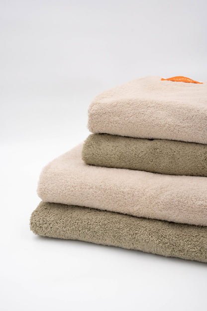 Handtuch-Sets Beige & Grün