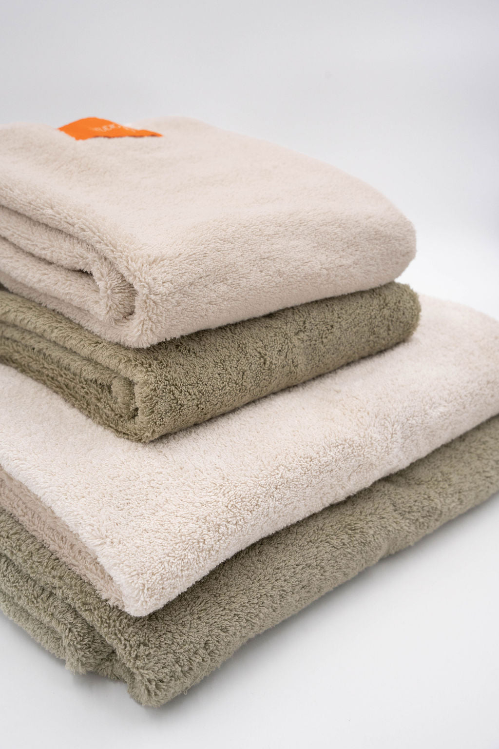 Handtuch-Sets Beige & Grün