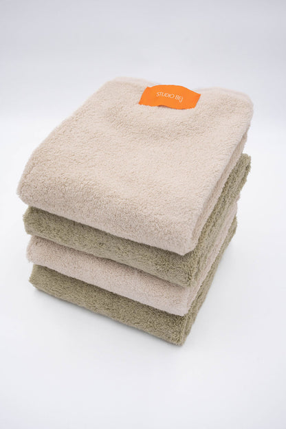 Handtuch-Sets Beige & Grün